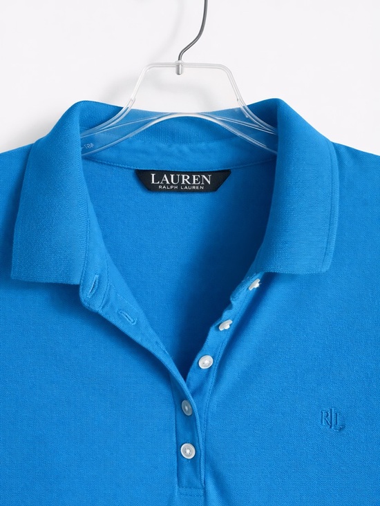 Lauren Ralph Lauren- Teal Blue Polo Shirt Women’s Short Sleeve- Size: Large - Picture 3 of 5